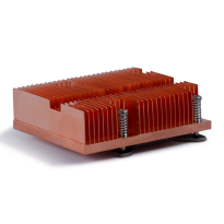 Skived Copper heatsink with backplate and push pins